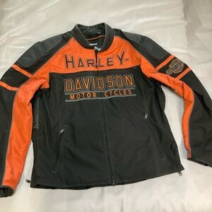 Harley-Davidson Men's Black and Orange Performance Jacket